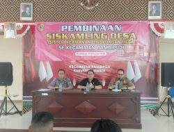 Pembinaan Siskamling Desa, Menghadirkan Seluruh Linmas Desa yang ada di Kecamatan Rambipuji